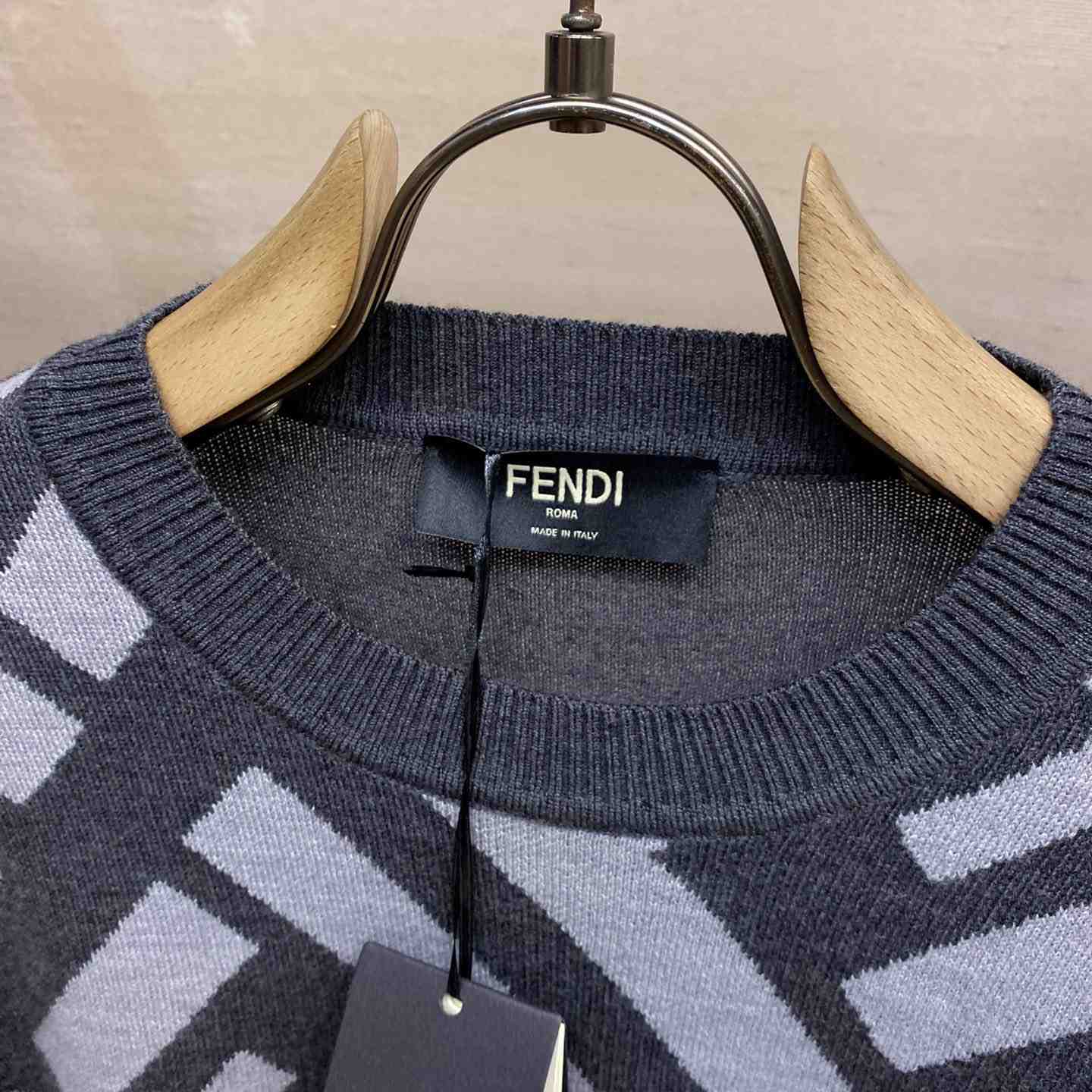 Fendi Gray Wool Sweater - DopestKickz