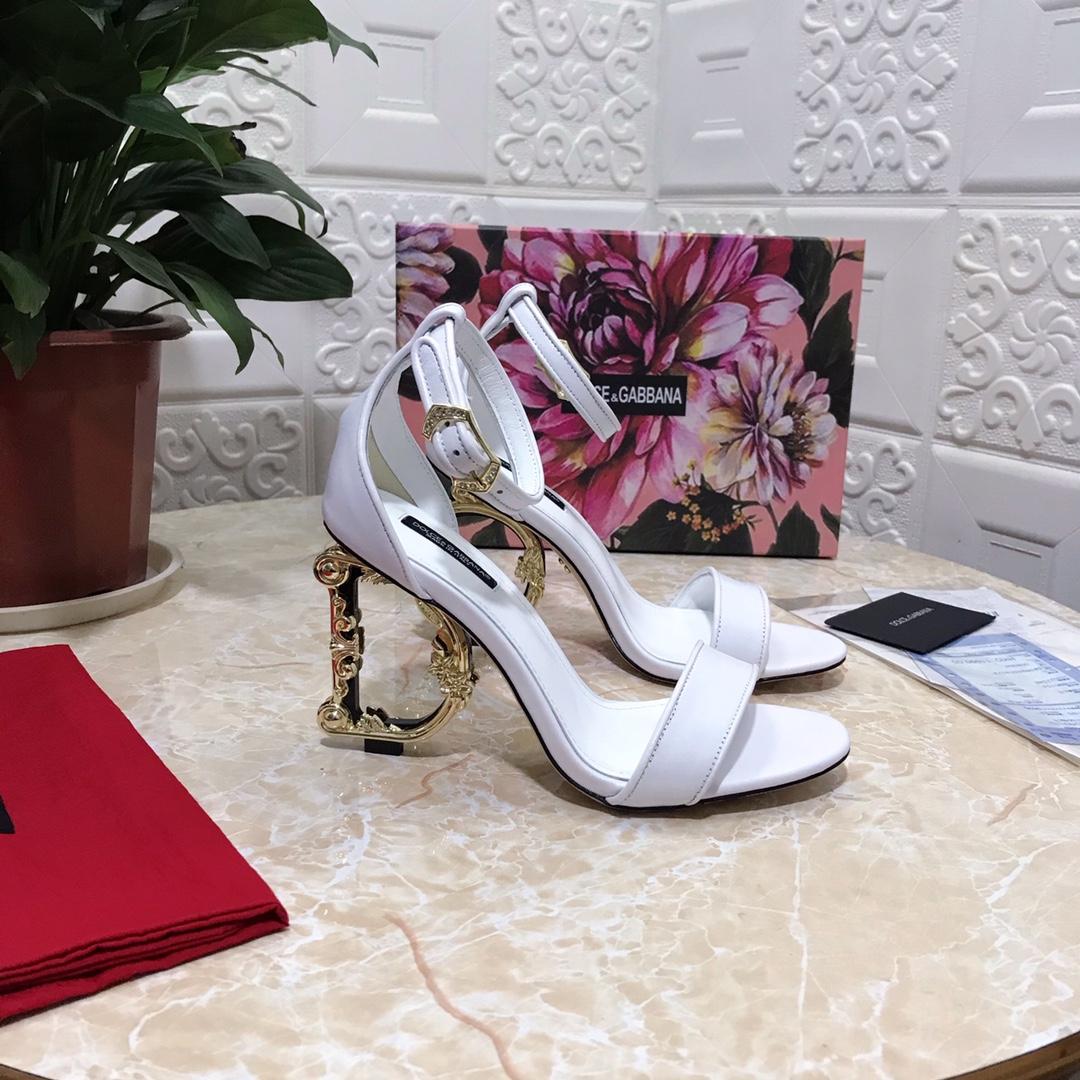 Dolce & Gabbana Nappa Leather Sandals With Baroque DG Detail - DopestKickz