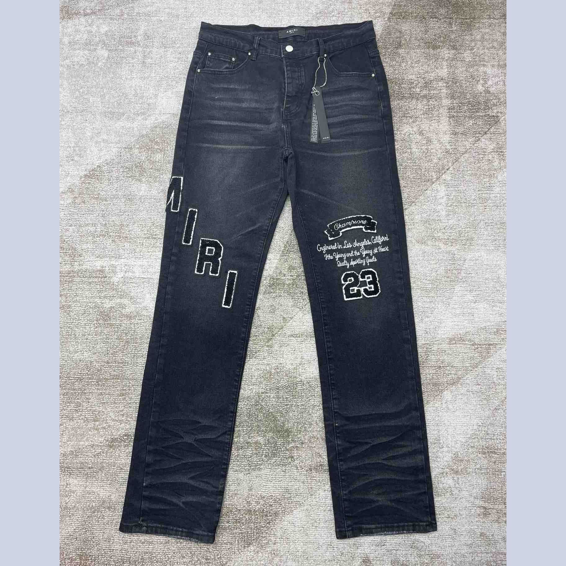 Amiri Black Appliqué Jeans   0079 - DopestKickz