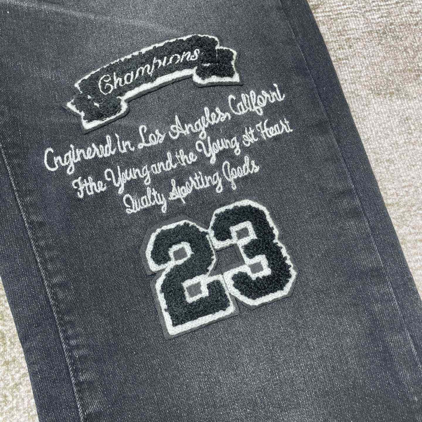 Amiri Black Appliqué Jeans   0079 - DopestKickz