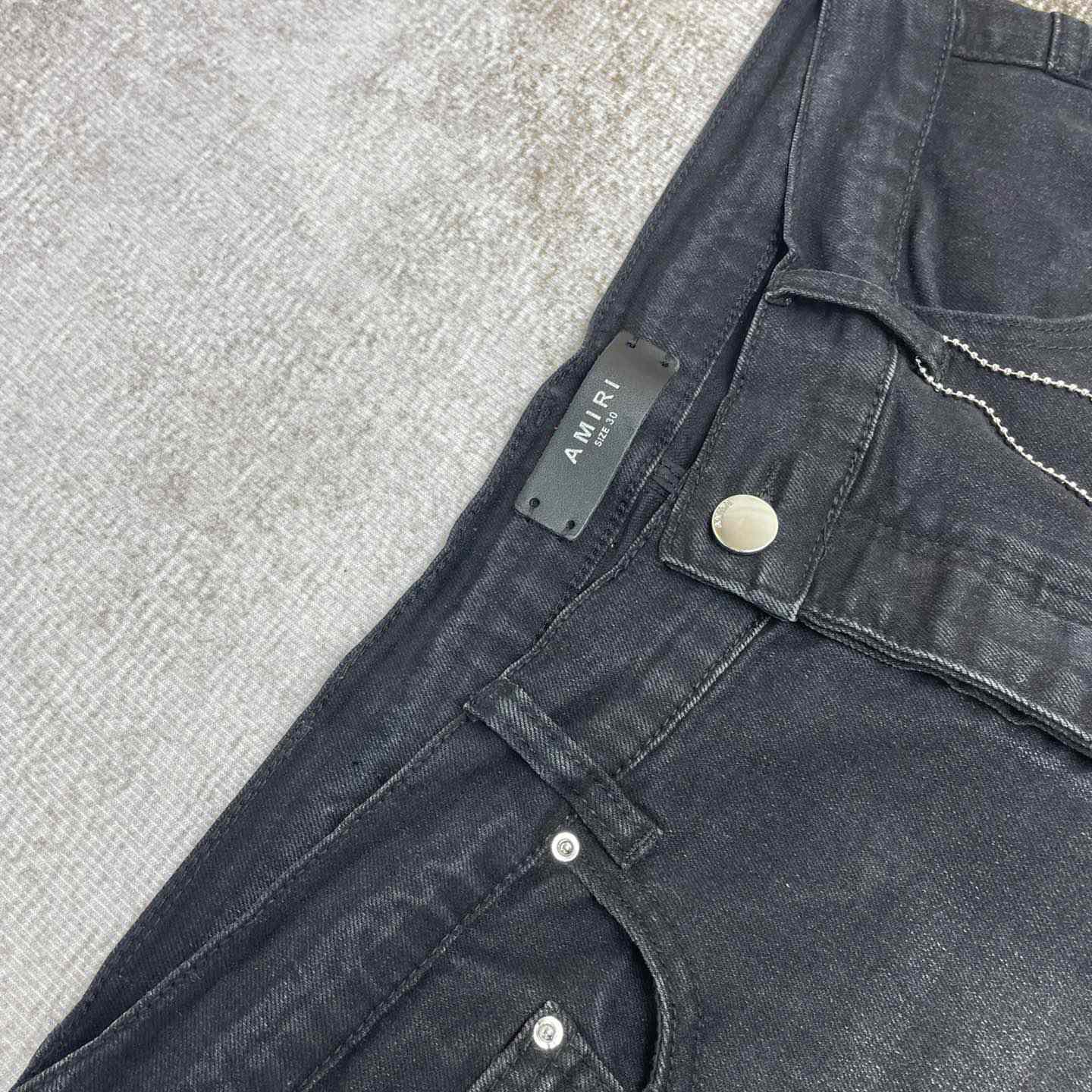 Amiri Black Appliqué Jeans   0079 - DopestKickz