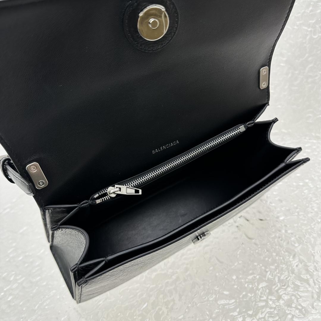 Balenciaga Women's Crush Small Sling Bag In Black - DopestKickz