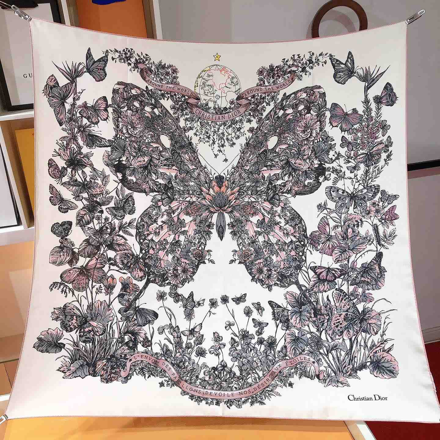 Dior Butterfly Around The World 90 Square Scarf - DopestKickz