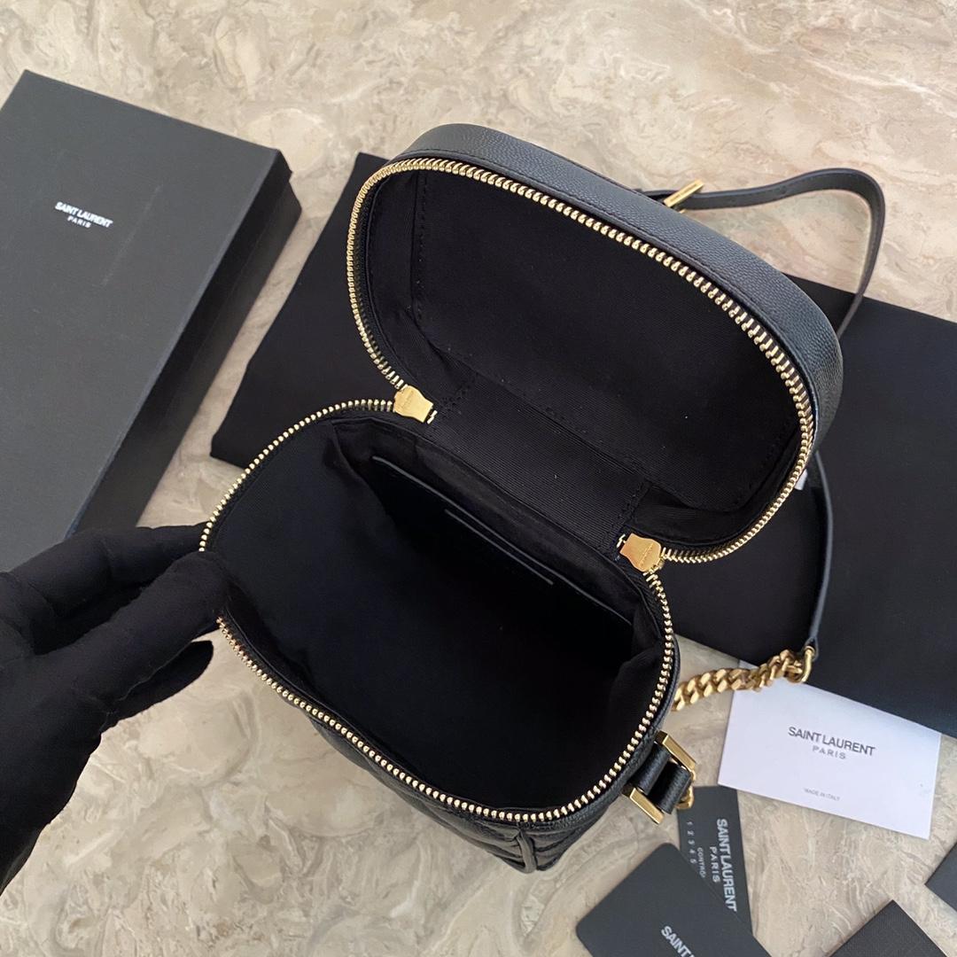 Saint Laurent Vanity Case Matelassé Leather Shoulder Bag (14.5x16.5x9cm) - DopestKickz