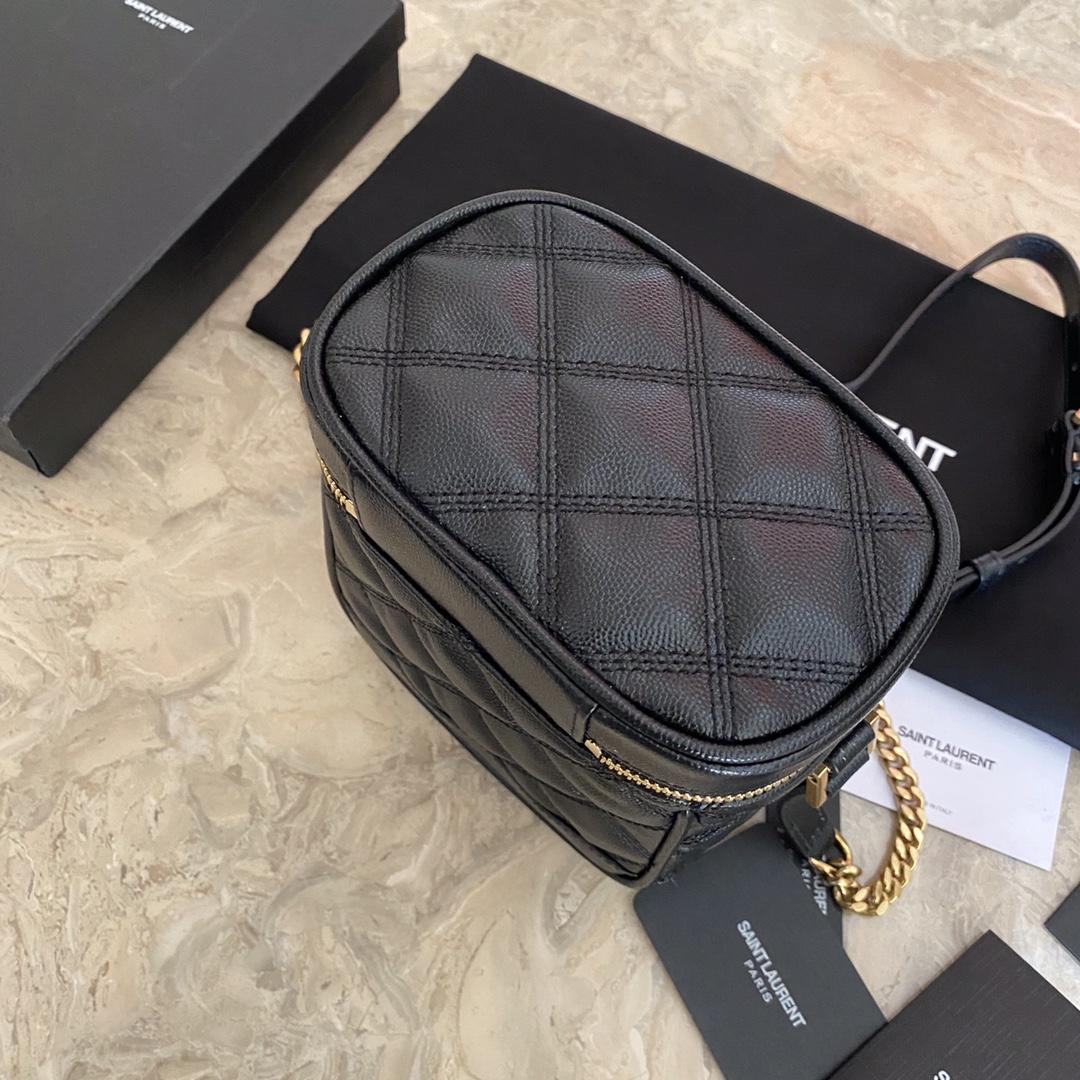 Saint Laurent Vanity Case Matelassé Leather Shoulder Bag (14.5x16.5x9cm) - DopestKickz