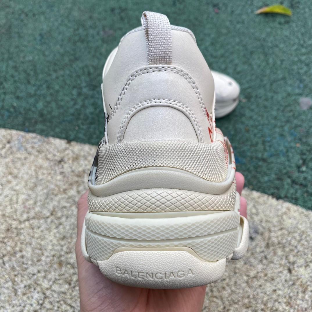 Balenciaga Triple S Sneaker In White/red/black - DopestKickz