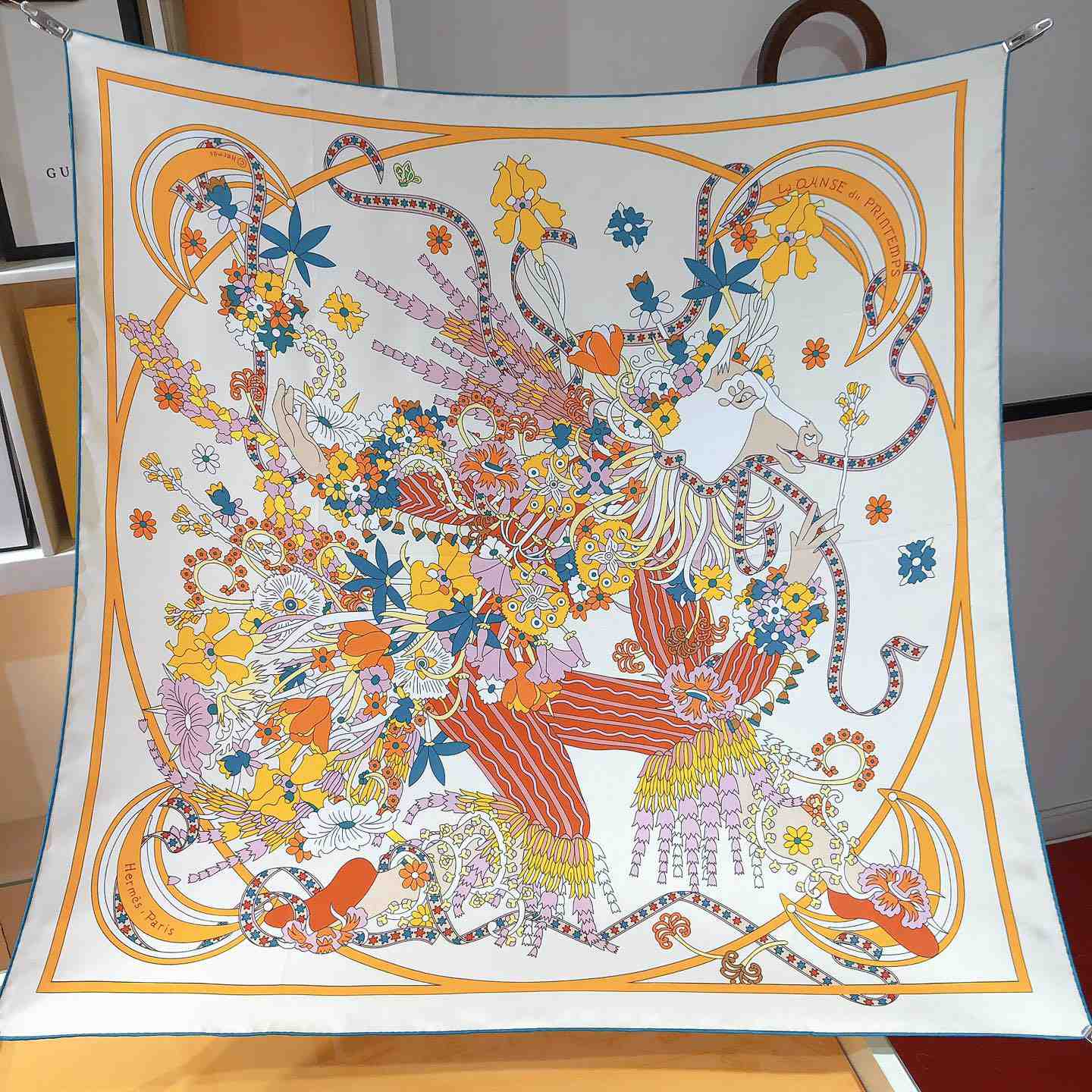 Hermes La Danse Du Printemps Scarf   90cm - DopestKickz