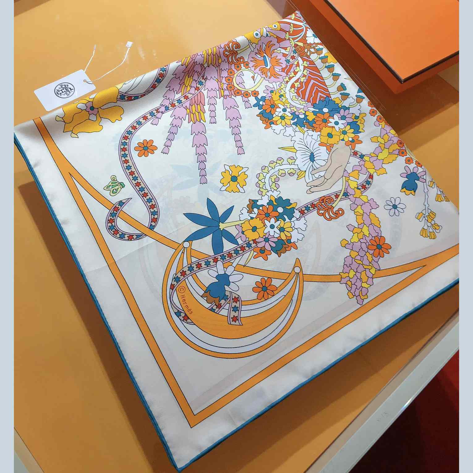 Hermes La Danse Du Printemps Scarf   90cm - DopestKickz