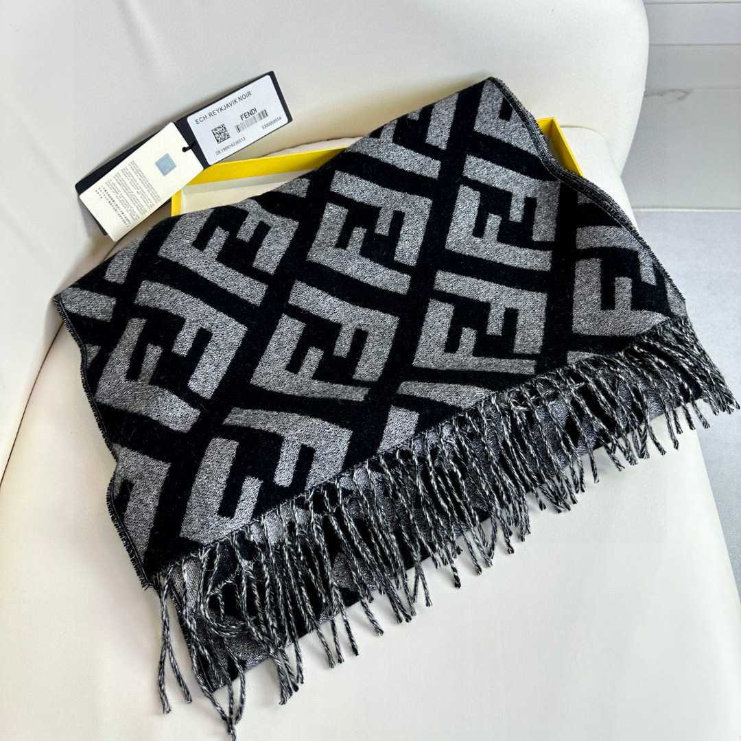 Fendi Black Cashmere Scarf - DopestKickz