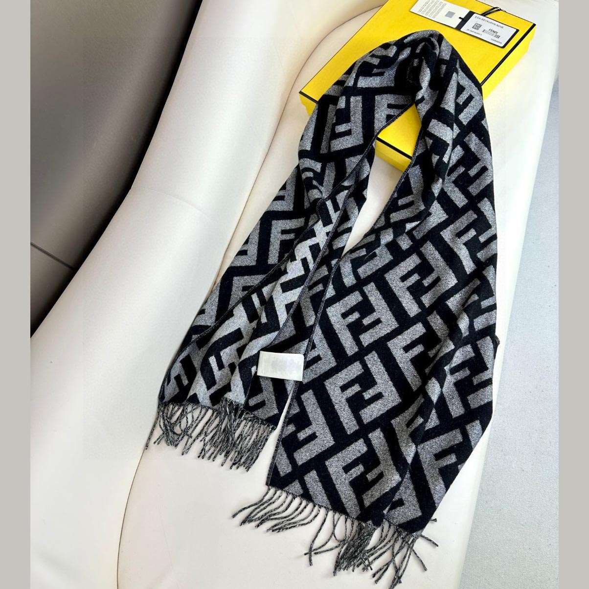 Fendi Black Cashmere Scarf - DopestKickz