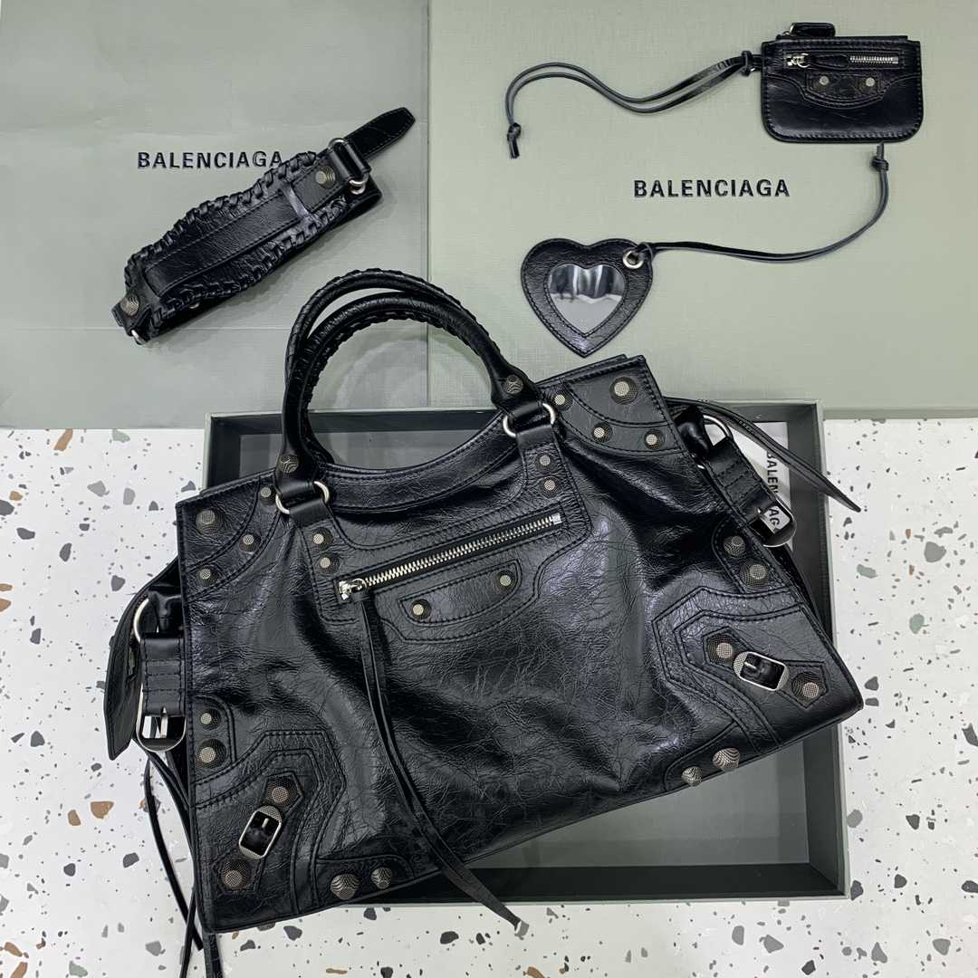 Balenciaga Neo Cagole City Handbag In Black  - DopestKickz