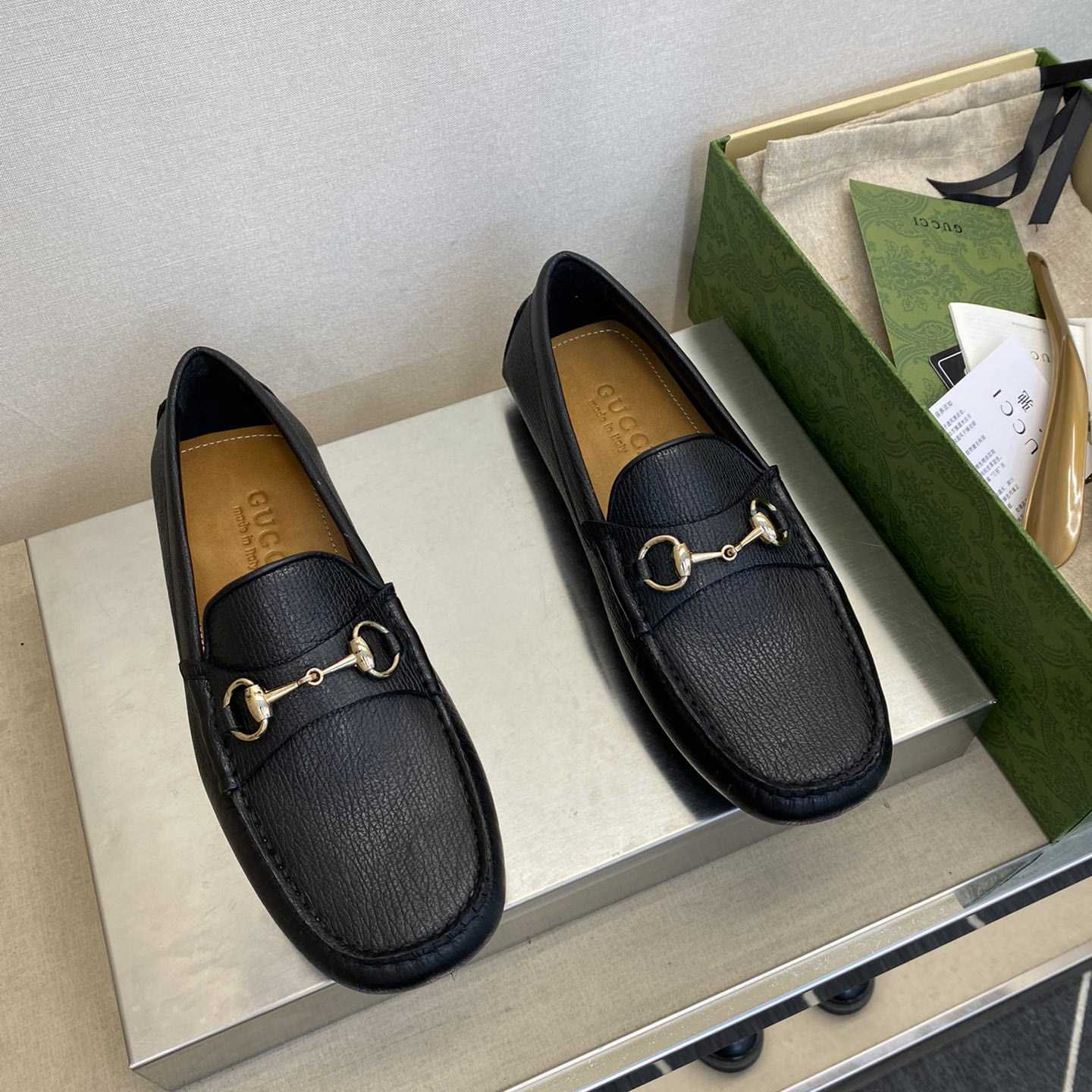 Gucci Leather Driver With Horsebit - DopestKickz