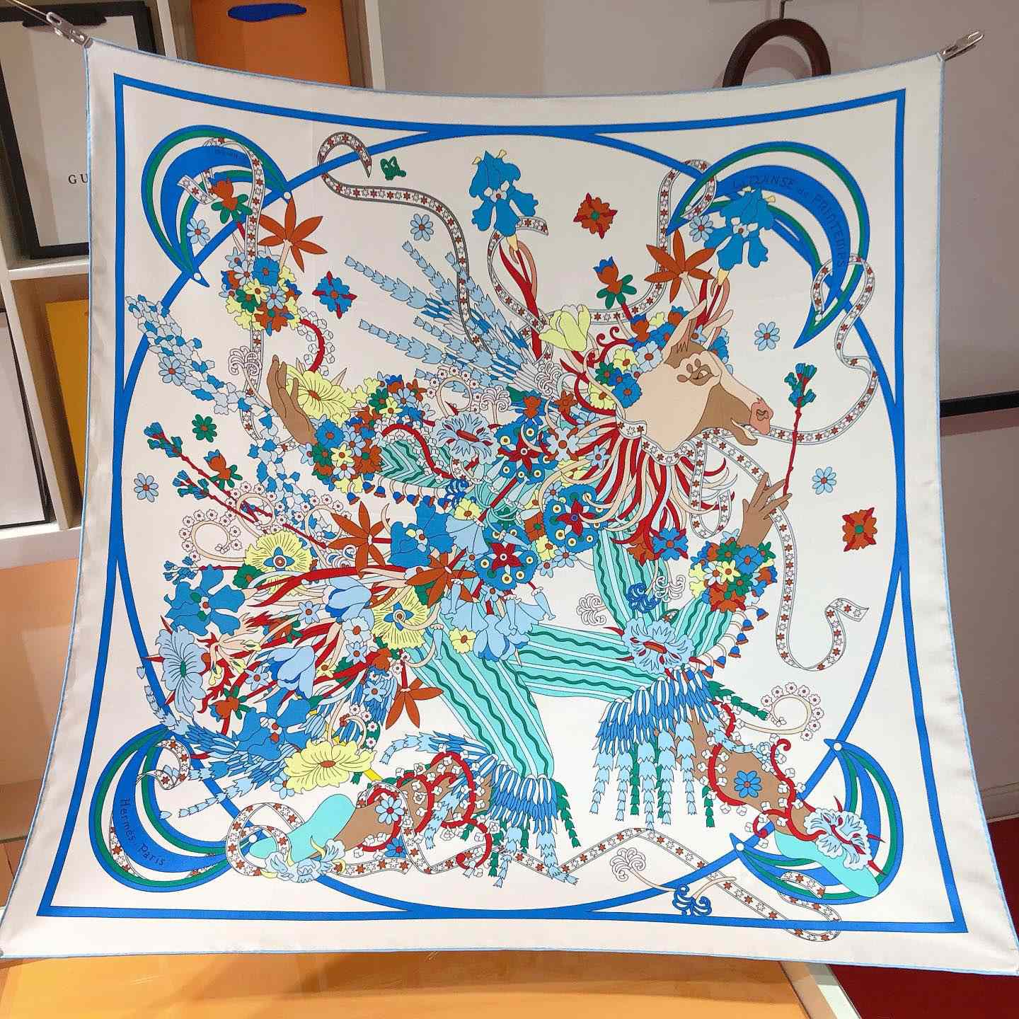 Hermes La Danse Du Printemps Scarf   90cm - DopestKickz