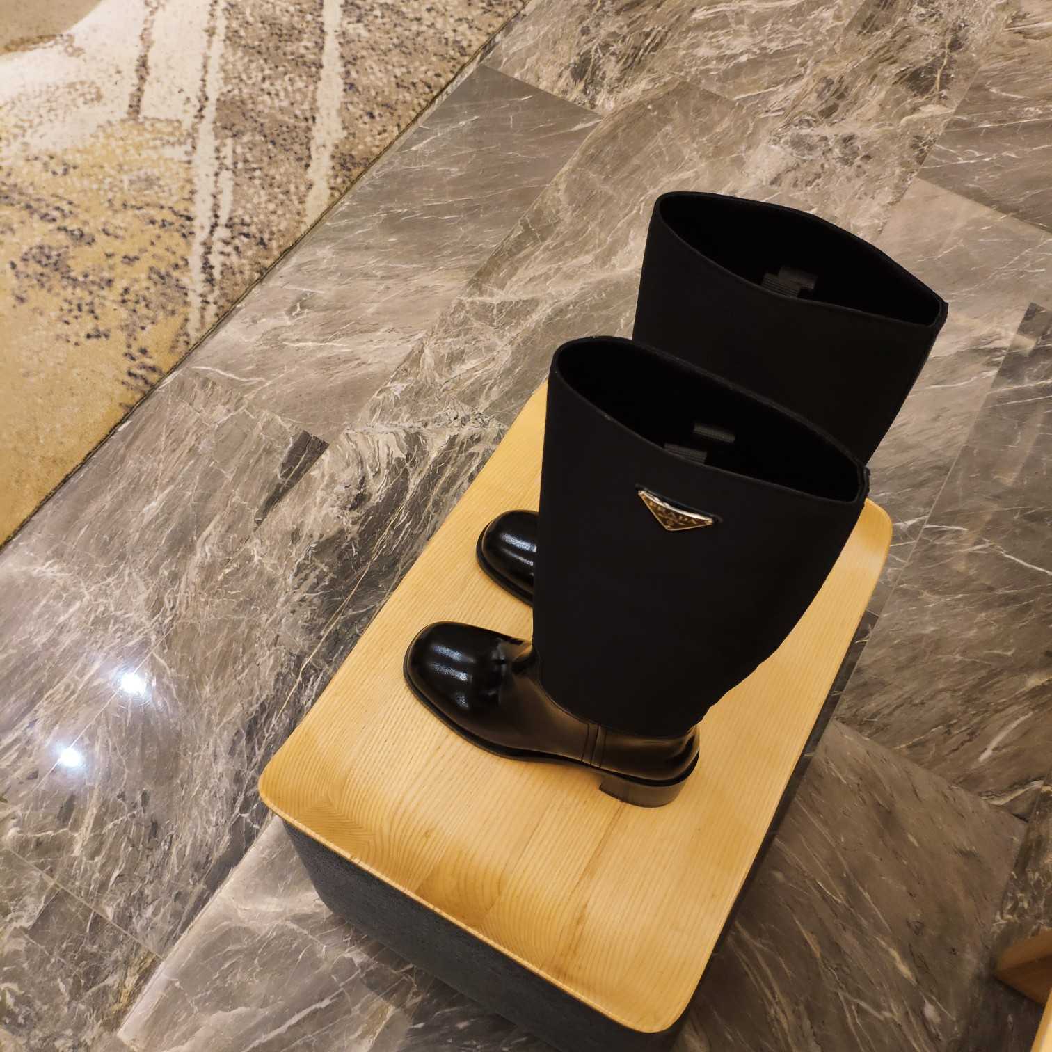 Prada Leather And Re-Nylon Boots - DopestKickz