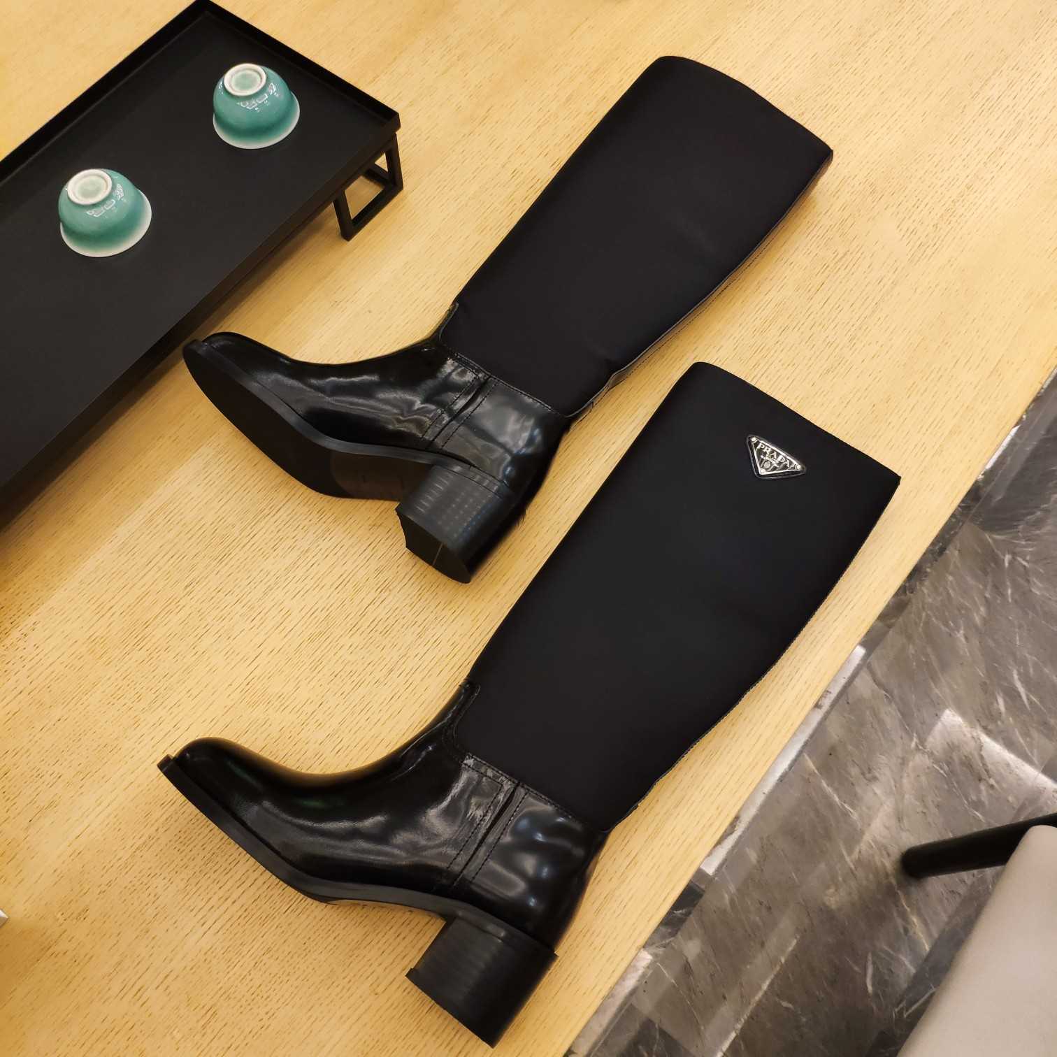 Prada Leather And Re-Nylon Boots - DopestKickz
