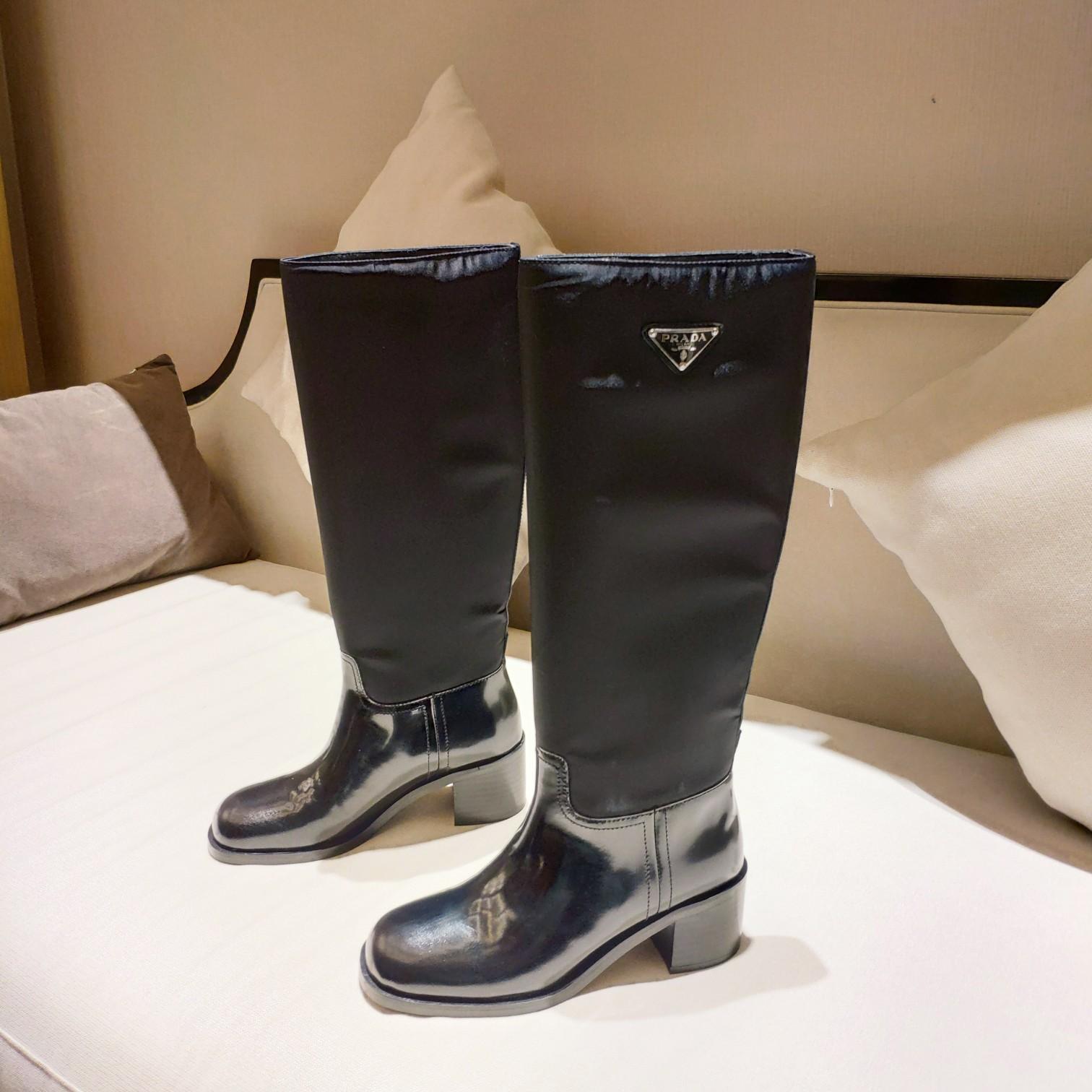 Prada Leather And Re-Nylon Boots - DopestKickz