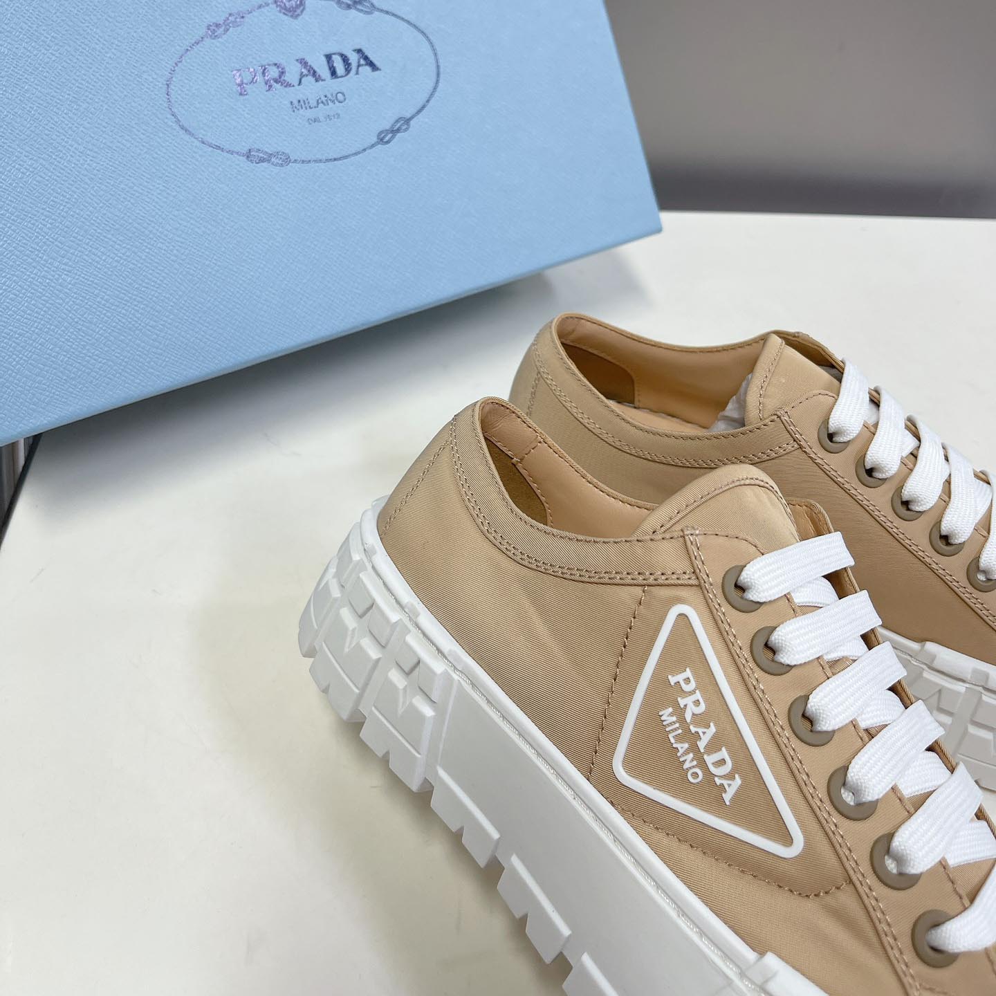 Prada Double Wheel Nylon Gabardine Sneakers - DopestKickz