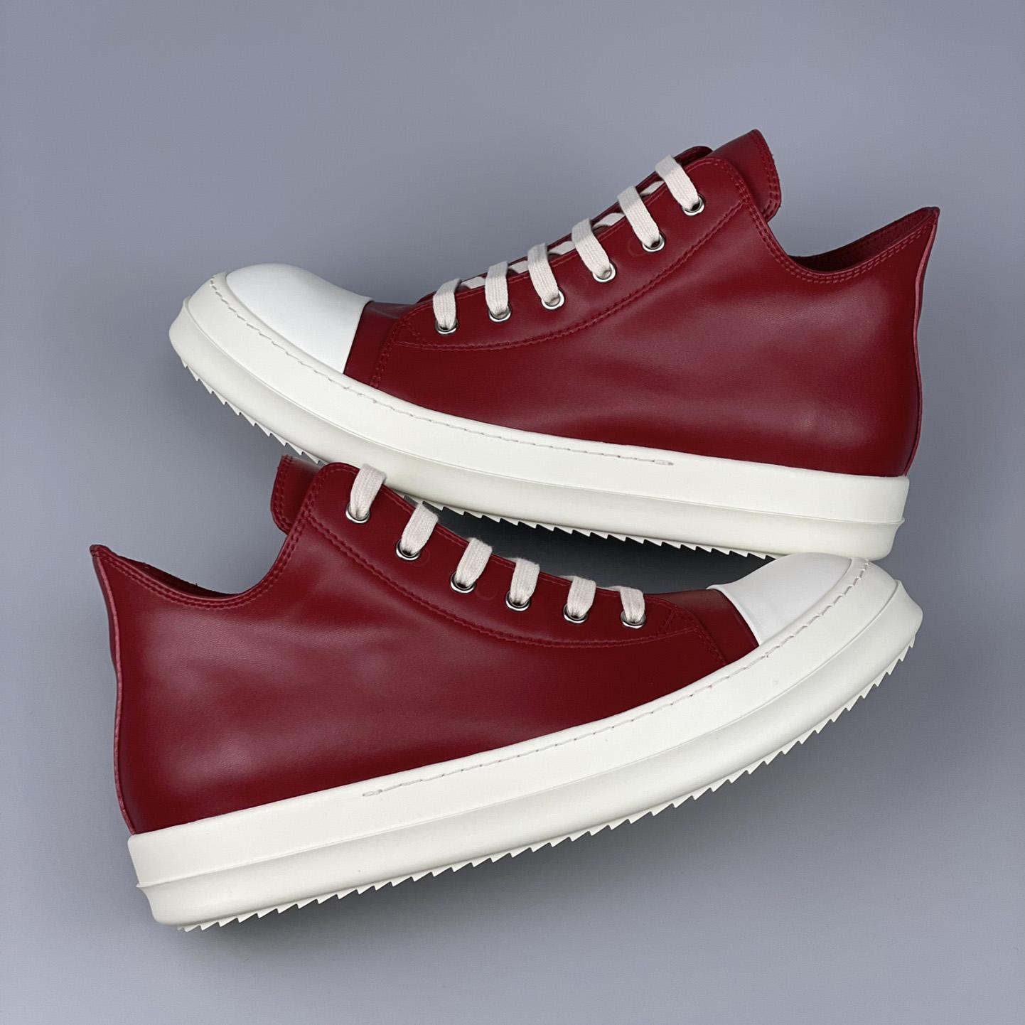 Rick Owens Low-Top Leather Sneakers - DopestKickz