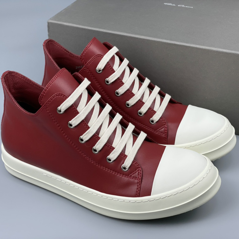 Rick Owens Low-Top Leather Sneakers - DopestKickz