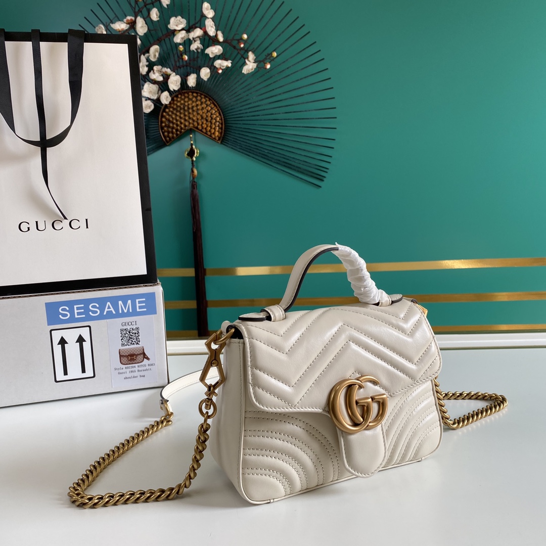 Gucci GG Marmont Mini Top Handle Bag - DopestKickz