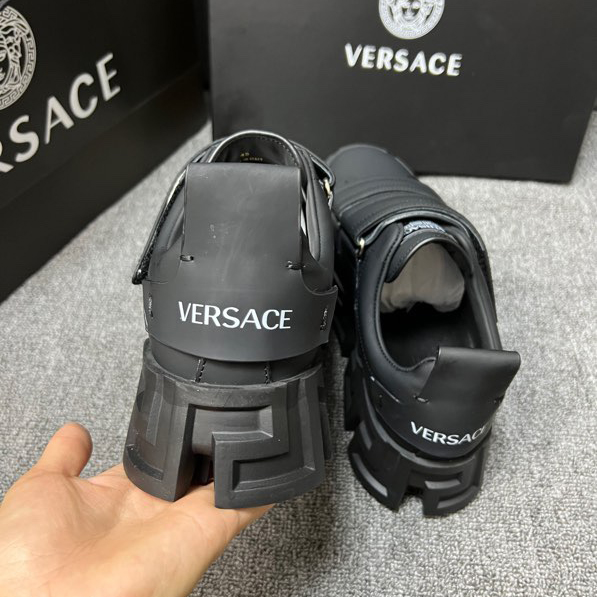Versace Greca Labyrinth Chunky Leather Sneakers - DopestKickz