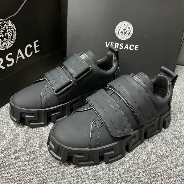 Versace Greca Labyrinth Chunky Leather Sneakers - DopestKickz