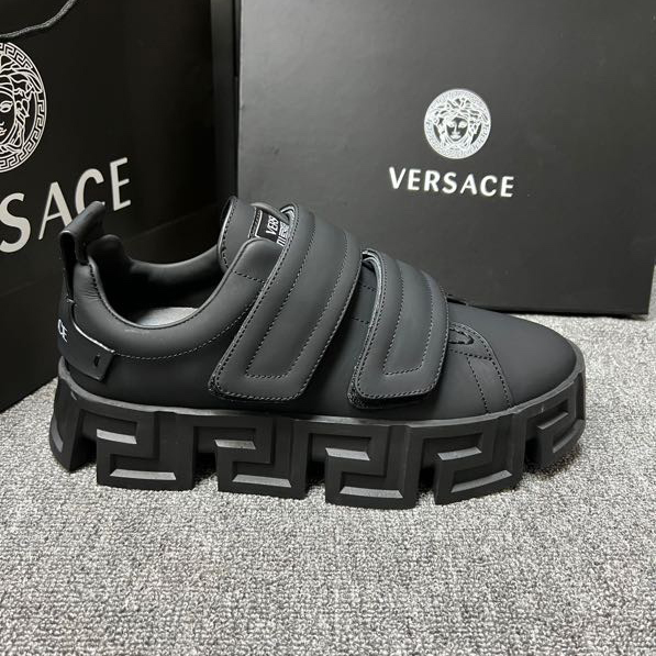 Versace Greca Labyrinth Chunky Leather Sneakers - DopestKickz