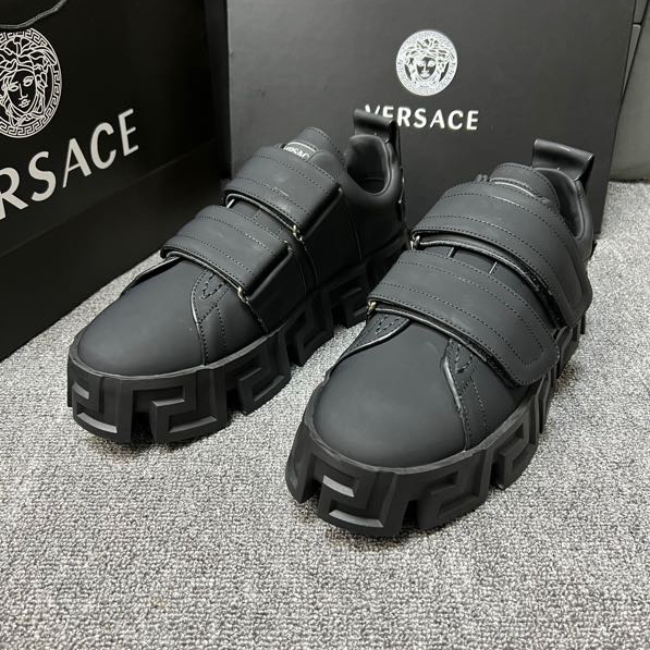 Versace Greca Labyrinth Chunky Leather Sneakers - DopestKickz