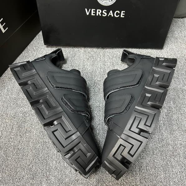 Versace Greca Labyrinth Chunky Leather Sneakers - DopestKickz