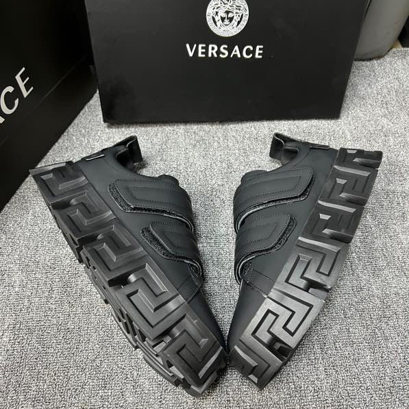 Versace Greca Labyrinth Chunky Leather Sneakers - DopestKickz