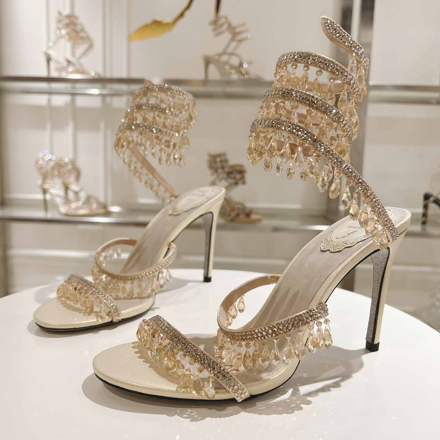 Rene Caovilla Natural Chandelier Sandals - DopestKickz