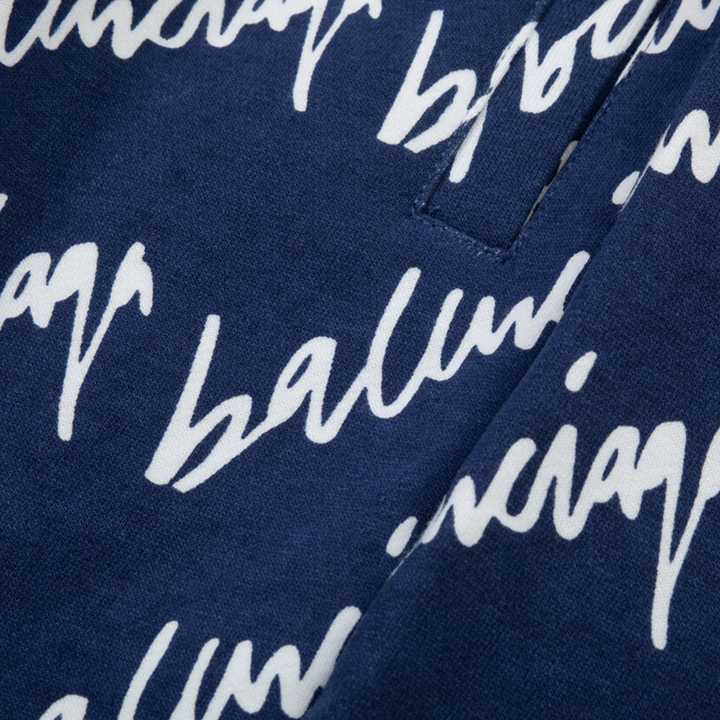 Balenciaga Navy Scribble Shorts - DopestKickz