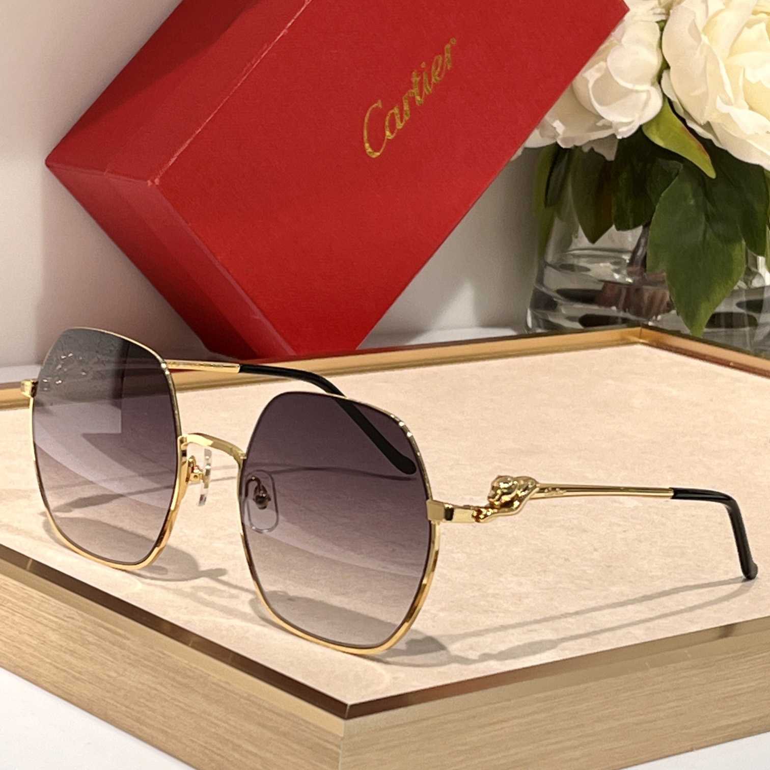 Cartier Geometric Frame Sunglasses     CT0267 - DopestKickz