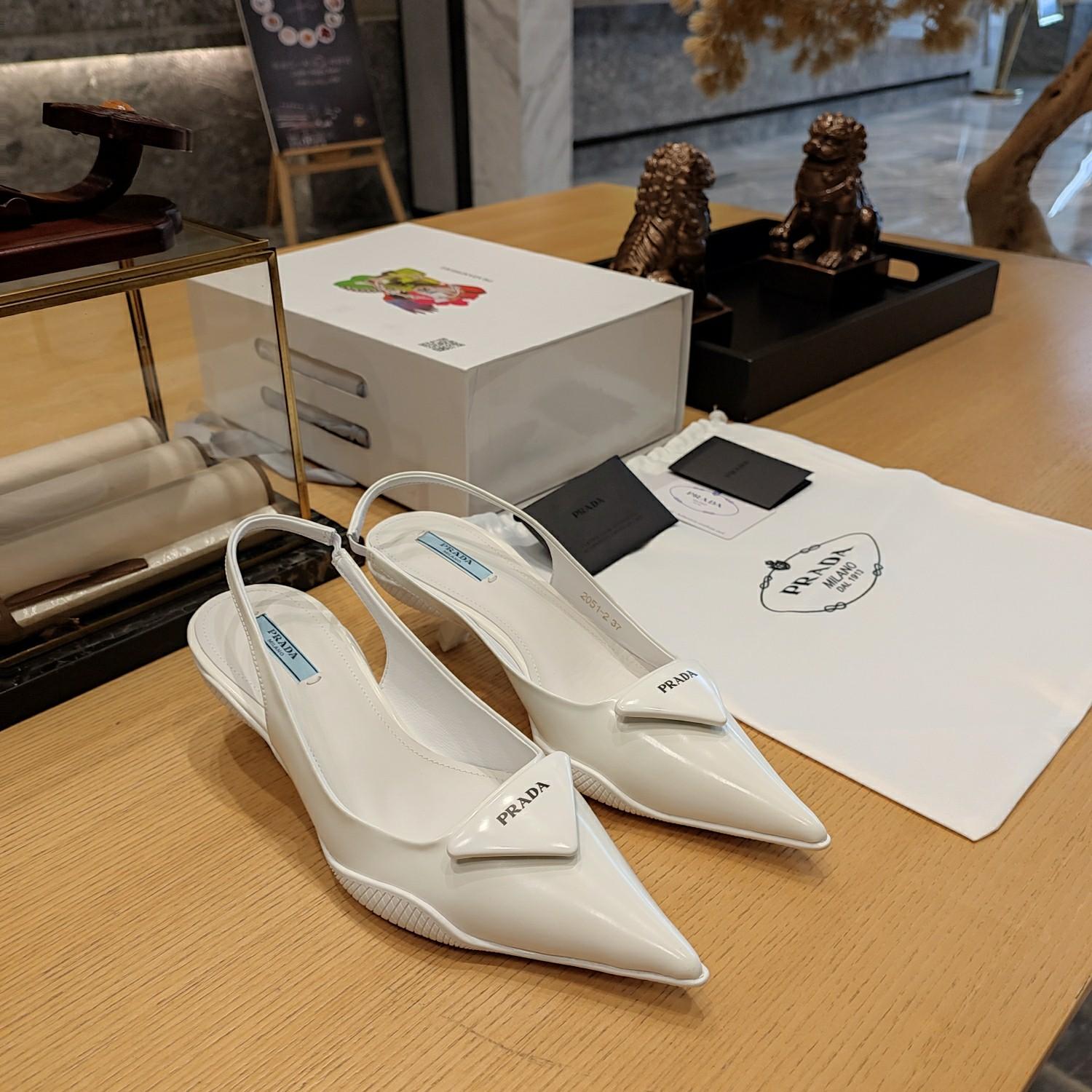 Prada Leather Slingback Pumps - DopestKickz