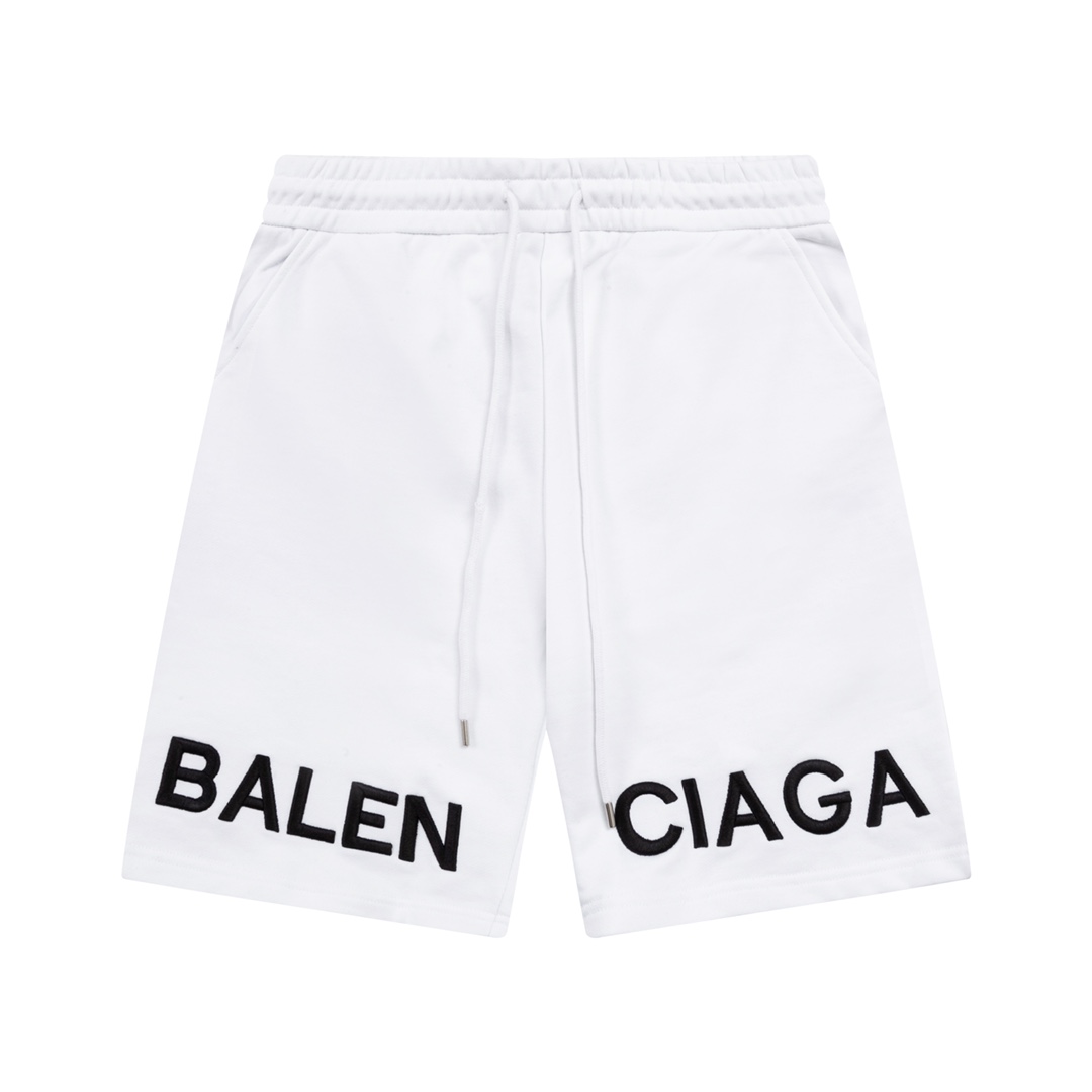 Balenciaga Logo Cotton Shorts - DopestKickz