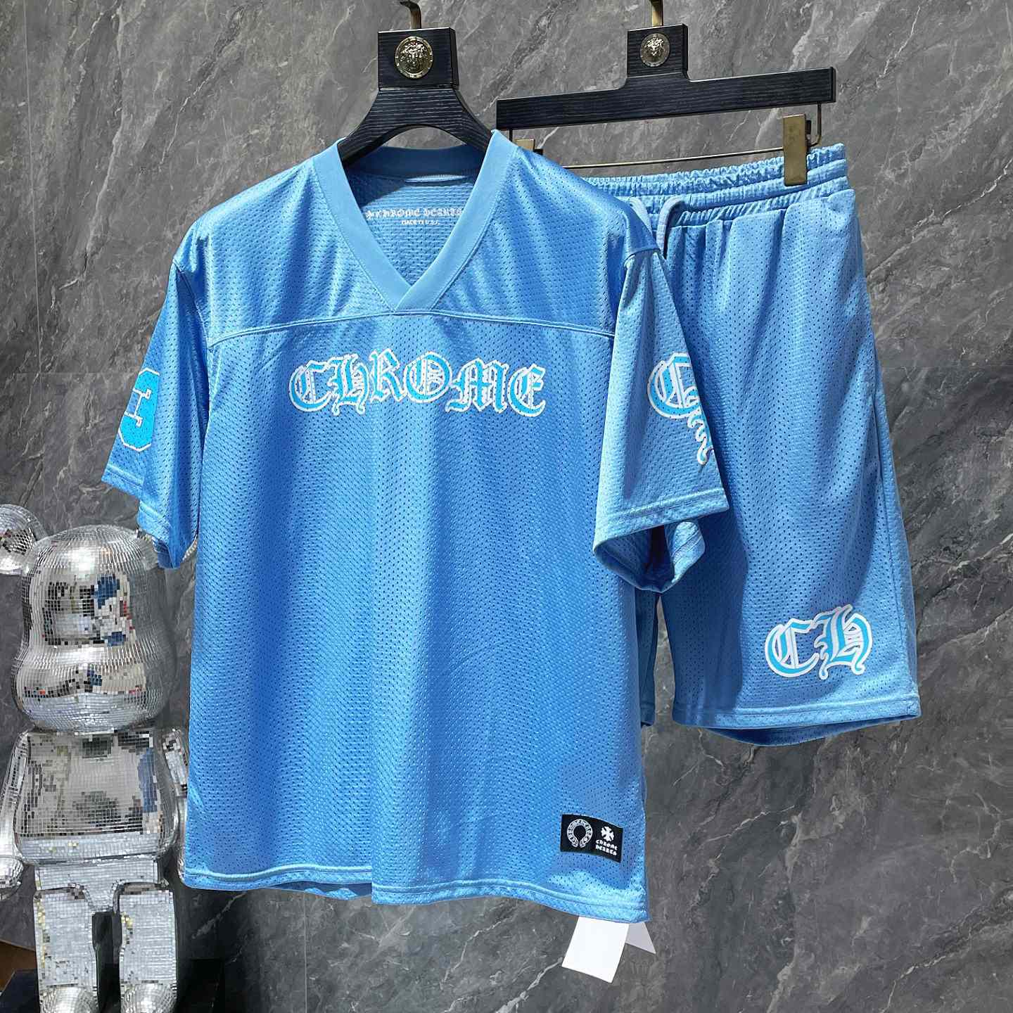 Chrome Heart Mesh Tee & Shorts - DopestKickz
