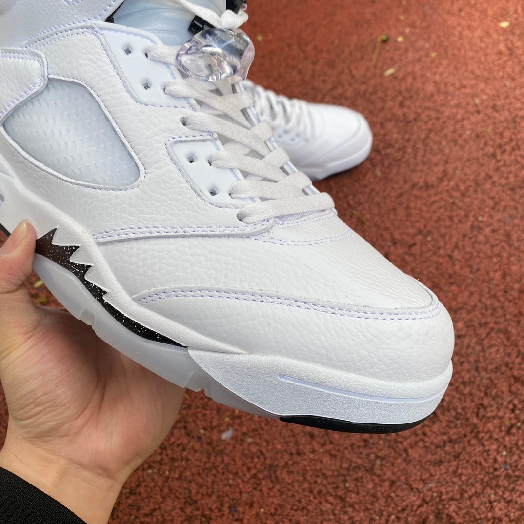 Air Jordan 5 White/Black-Sail-Metallic Silver Sneakers    DD0587-110 - DopestKickz