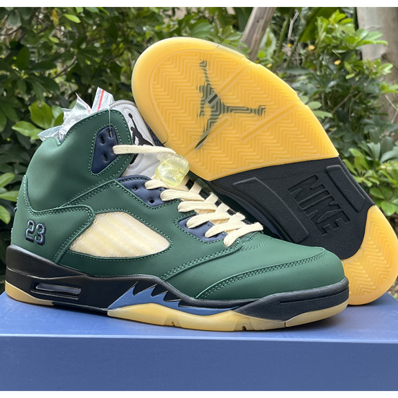 Air Jordan 5 "Navy Green” Sneakers      FZ5758-003 - DopestKickz