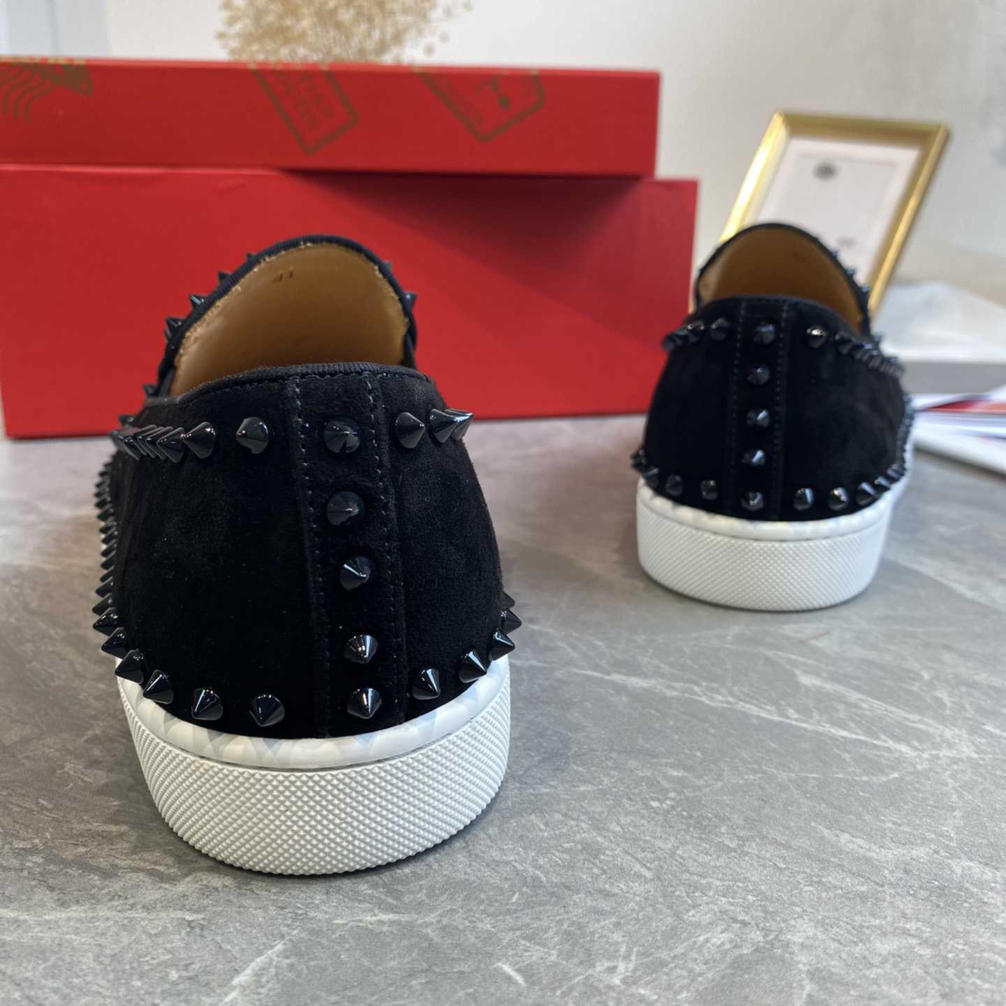 Christian Louboutin Stud Embellished Slip-On Loafers - DopestKickz