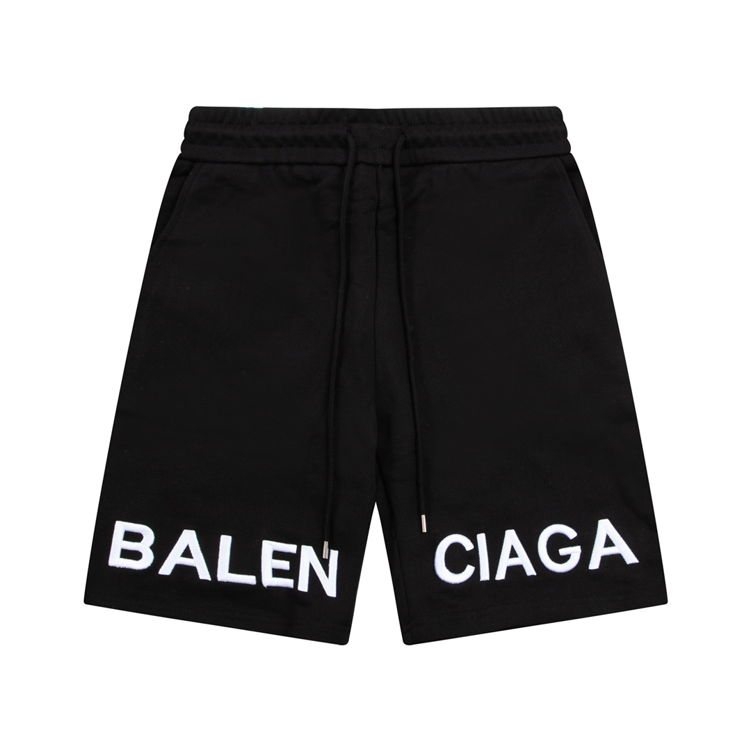 Balenciaga Logo Cotton Shorts - DopestKickz