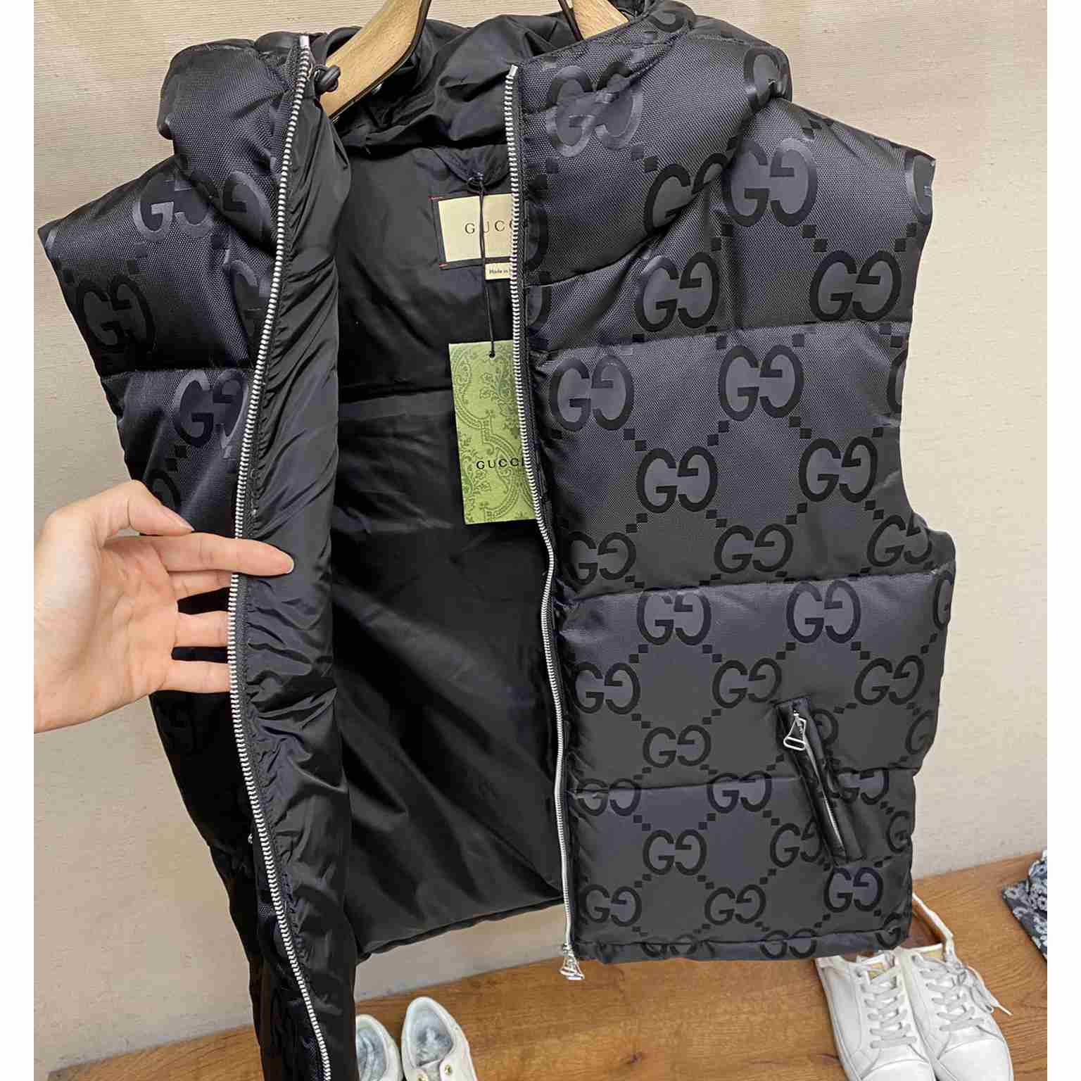 Gucci Jumbo GG Canvas Down Vest  - DopestKickz