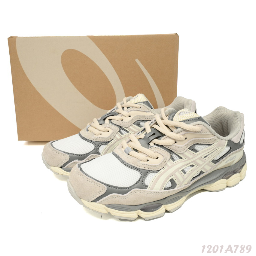 AsicsGEL-NYC Rice White Gray Sneakers           1201A789  - DopestKickz