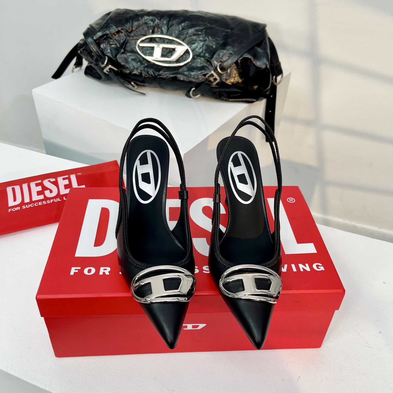 Diesel D-Venus SB - Slingback Pumps In Nappa Leather - DopestKickz