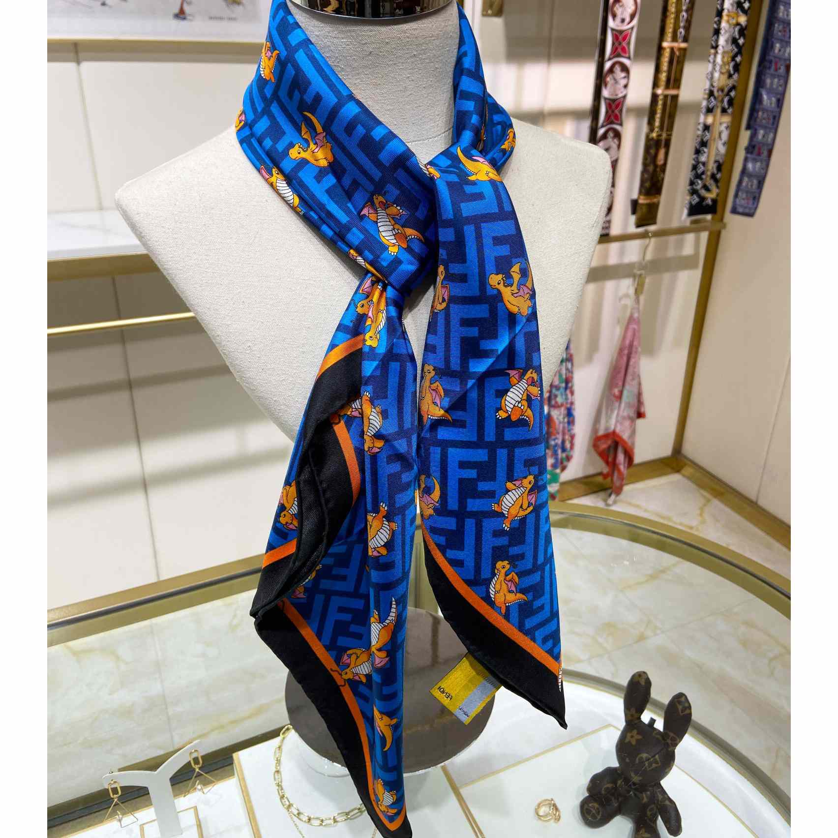 Fendi x FRGMT x Pokemon Silk Foulard   90*90cm - DopestKickz
