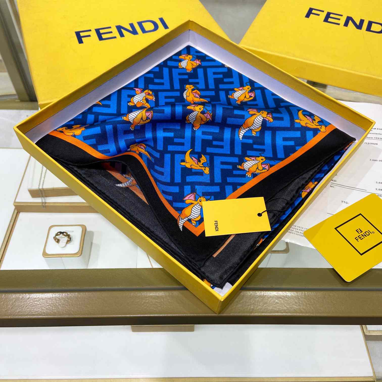 Fendi x FRGMT x Pokemon Silk Foulard   90*90cm - DopestKickz