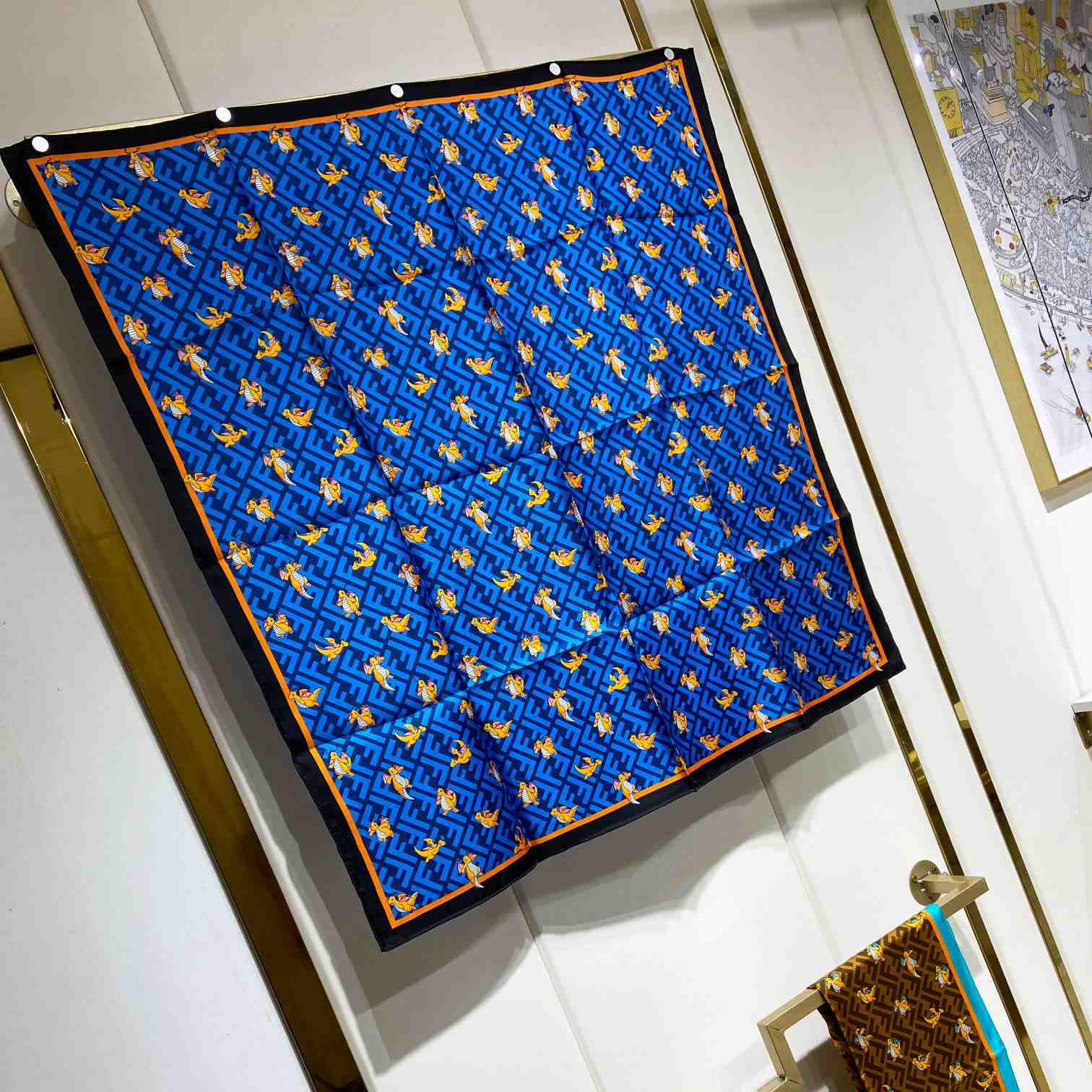 Fendi x FRGMT x Pokemon Silk Foulard   90*90cm - DopestKickz