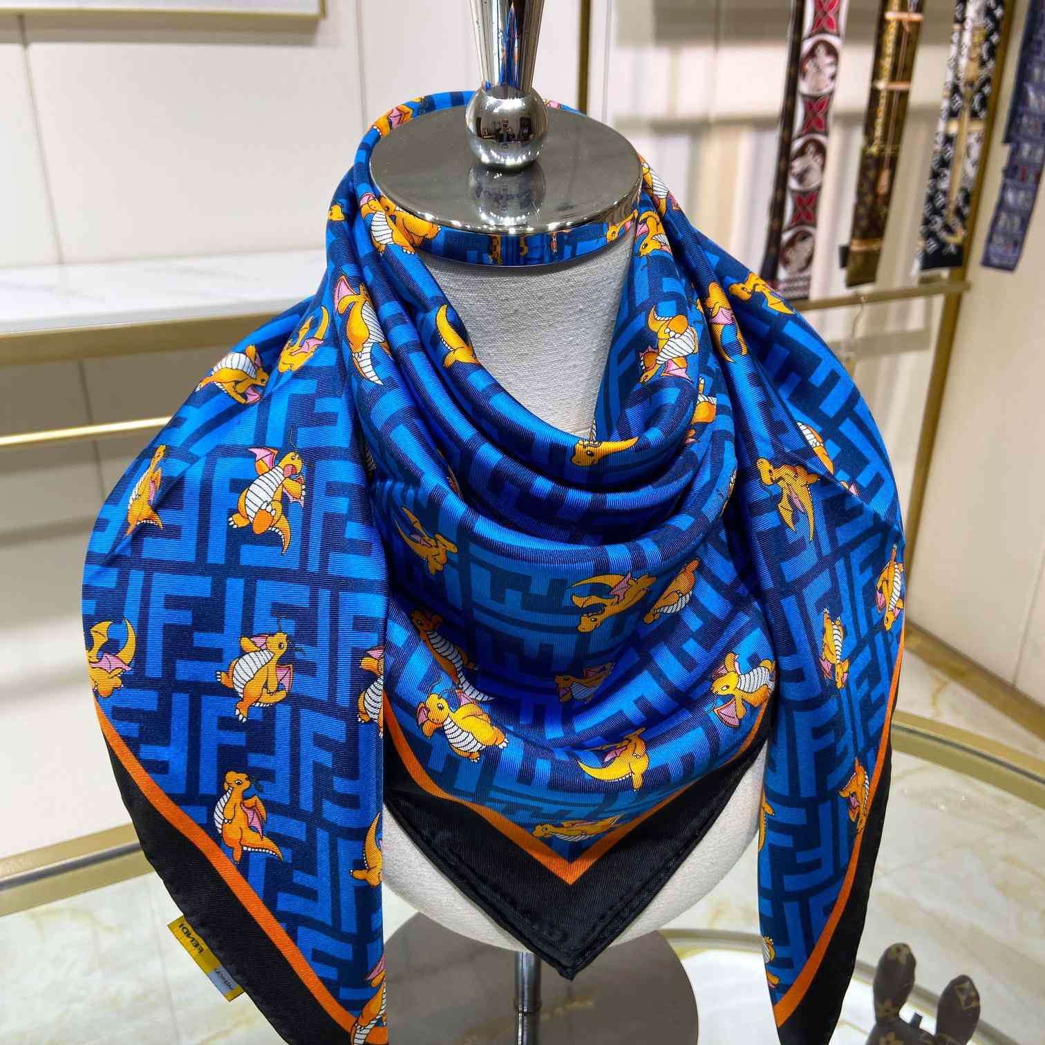 Fendi x FRGMT x Pokemon Silk Foulard   90*90cm - DopestKickz