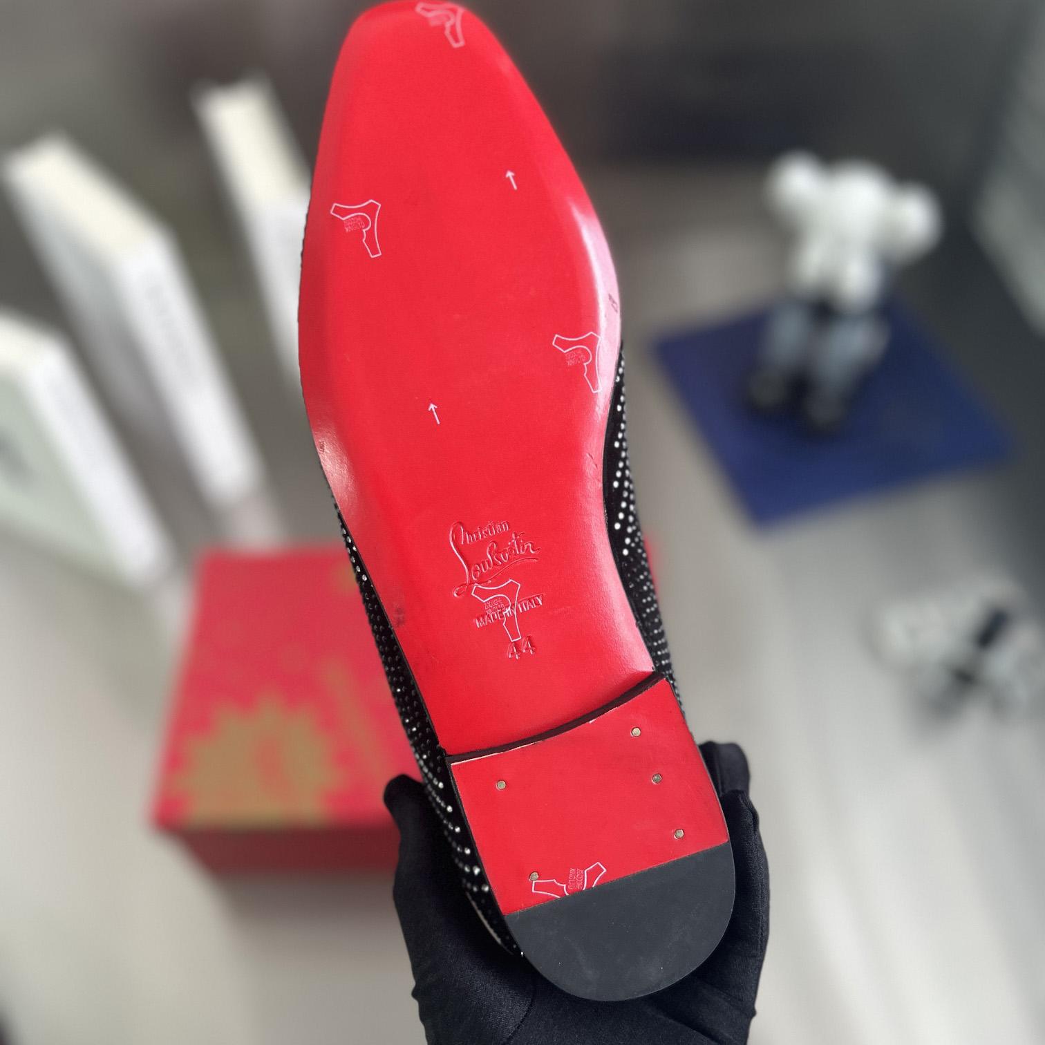 Christian Louboutin Dandy Chick Orlato Velvet Loafers - DopestKickz