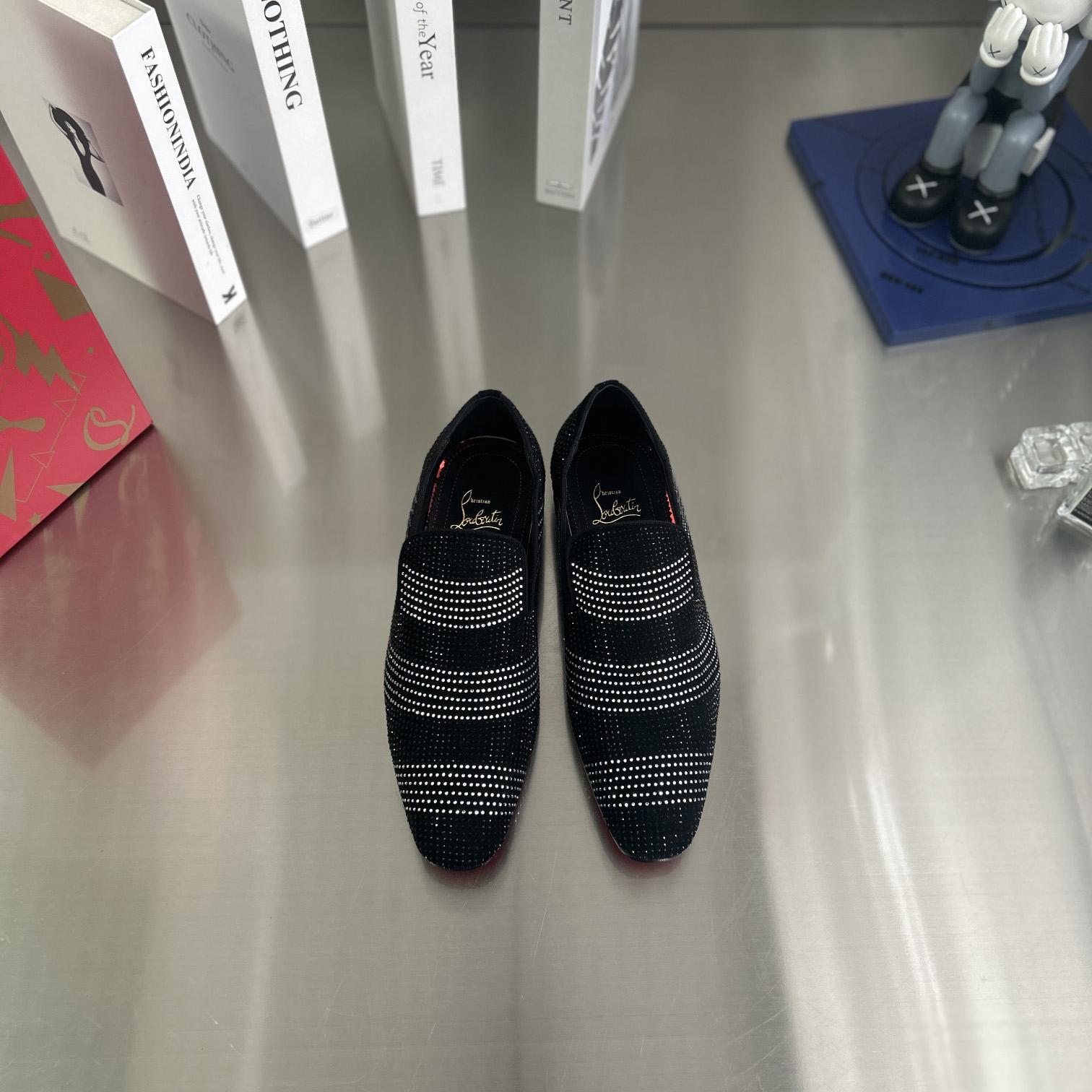 Christian Louboutin Dandy Chick Orlato Velvet Loafers - DopestKickz