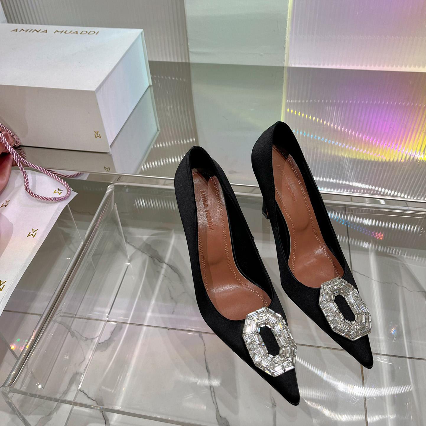 Amina Muaddi Camelia 95mm Crystal Pumps - DopestKickz